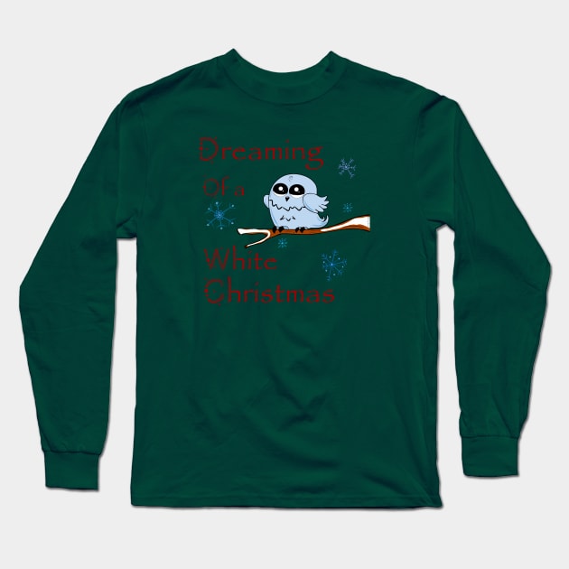 Dreaming of a White Christmas Long Sleeve T-Shirt by DitzyDonutsDesigns